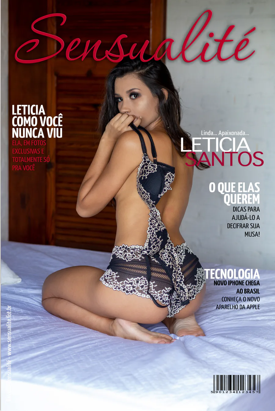 Capa da revista Sensualité com Letícia Santos